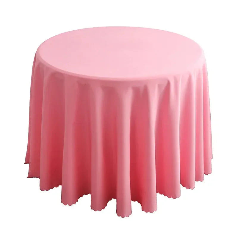 1pcs Polyester Round Tablecloth White/Black/Red/Blue/Gold Solid Table Cloth For Wedding Birthday Party Table Cover Home Decor