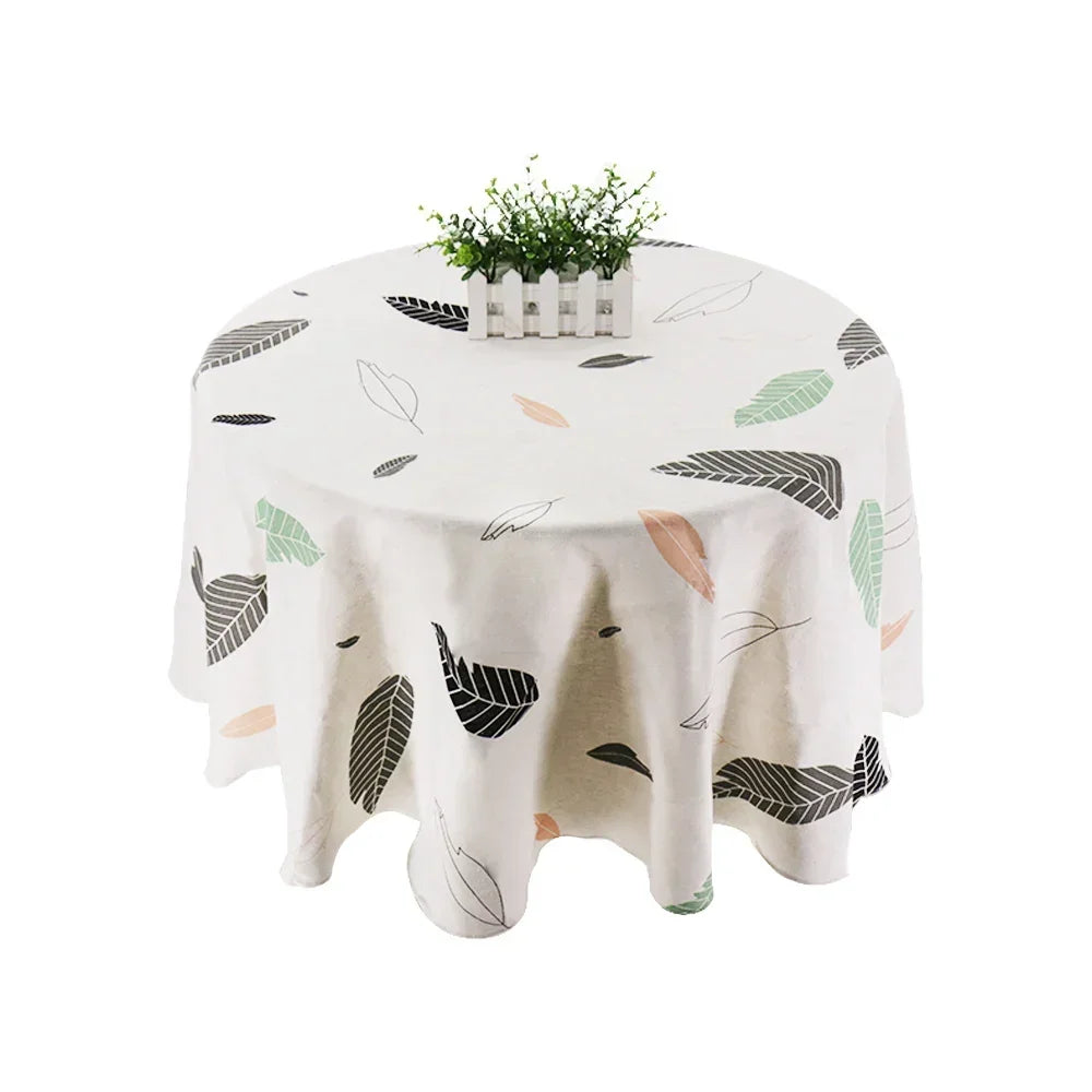 150cm Round Tablecloth Washable Cotton Table Cloth Stain Resistant ,Table Coverfor Dining, Indoor, Outdoor Party Picnic Dining