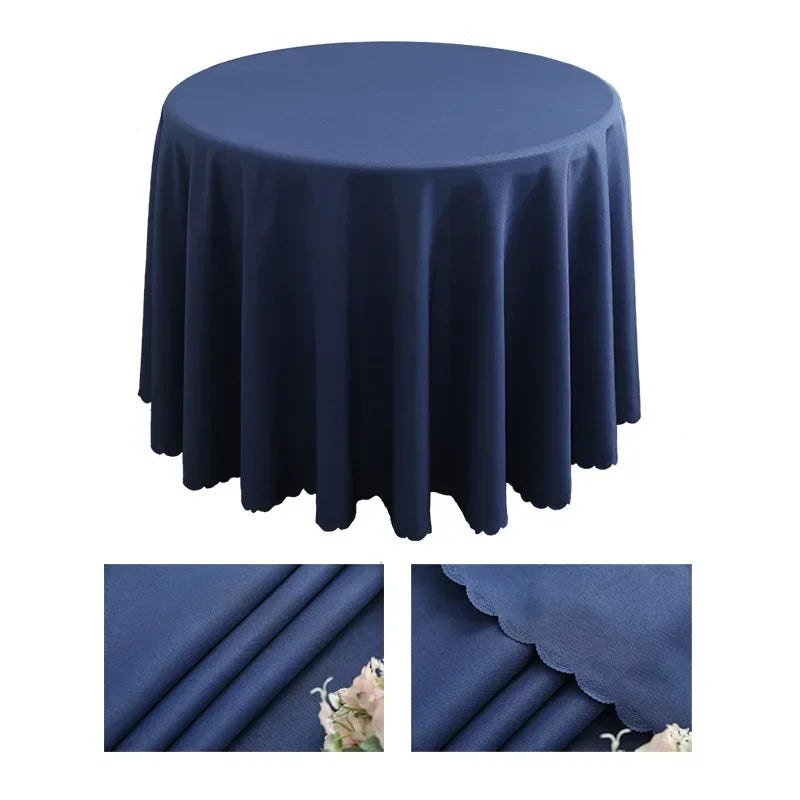 1pcs Polyester Round Tablecloth White/Black/Red/Blue/Gold Solid Table Cloth For Wedding Birthday Party Table Cover Home Decor