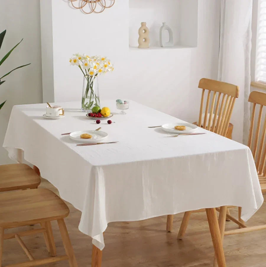 100% Cotton Table Cloth Solid Color Simplicity Wash Cotton Table Cover Restaurant Kitchen Party Holiday Tablecloth Decoration