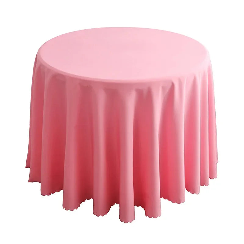 1pcs Polyester Round Tablecloth White/Black/Red/Blue/Gold Solid Table Cloth For Wedding Birthday Party Table Cover Home Decor