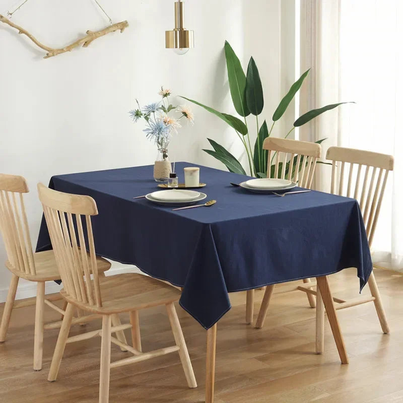 100% Cotton Table Cloth Solid Color Simplicity Wash Cotton Table Cover Restaurant Kitchen Party Holiday Tablecloth Decoration