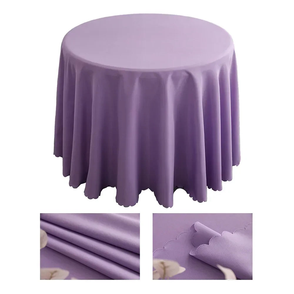 1pcs Polyester Round Tablecloth White/Black/Red/Blue/Gold Solid Table Cloth For Wedding Birthday Party Table Cover Home Decor