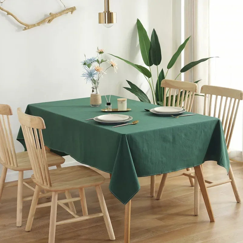 100% Cotton Table Cloth Solid Color Simplicity Wash Cotton Table Cover Restaurant Kitchen Party Holiday Tablecloth Decoration