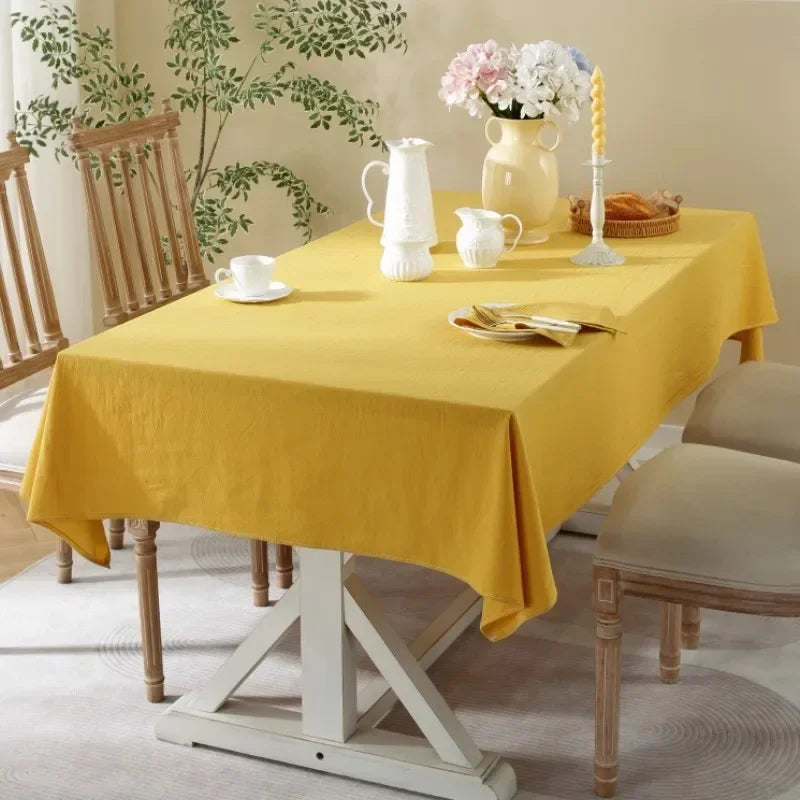 100% Cotton Table Cloth Solid Color Simplicity Wash Cotton Table Cover Restaurant Kitchen Party Holiday Tablecloth Decoration