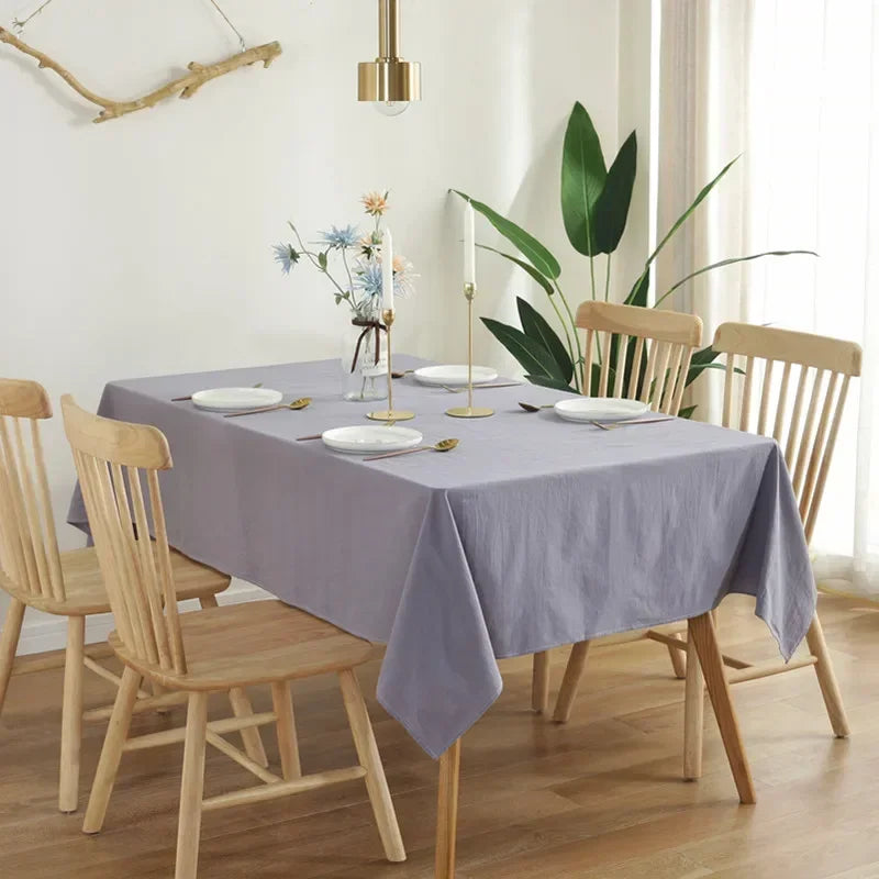 100% Cotton Table Cloth Solid Color Simplicity Wash Cotton Table Cover Restaurant Kitchen Party Holiday Tablecloth Decoration