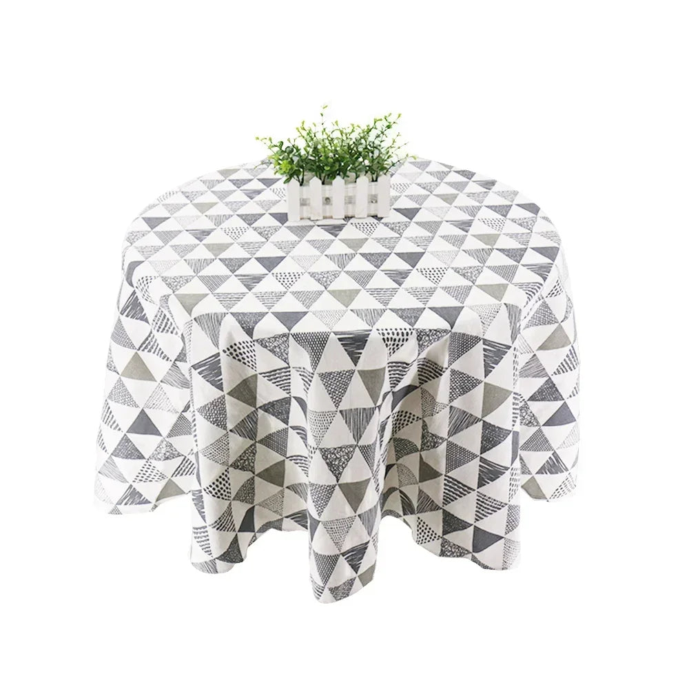 150cm Round Tablecloth Washable Cotton Table Cloth Stain Resistant ,Table Coverfor Dining, Indoor, Outdoor Party Picnic Dining