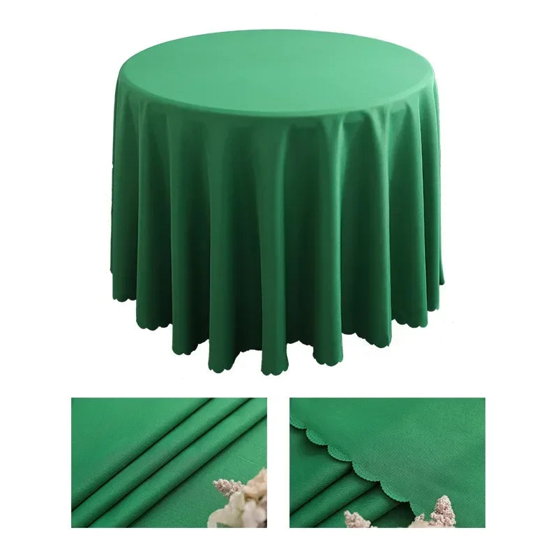 1pcs Polyester Round Tablecloth White/Black/Red/Blue/Gold Solid Table Cloth For Wedding Birthday Party Table Cover Home Decor