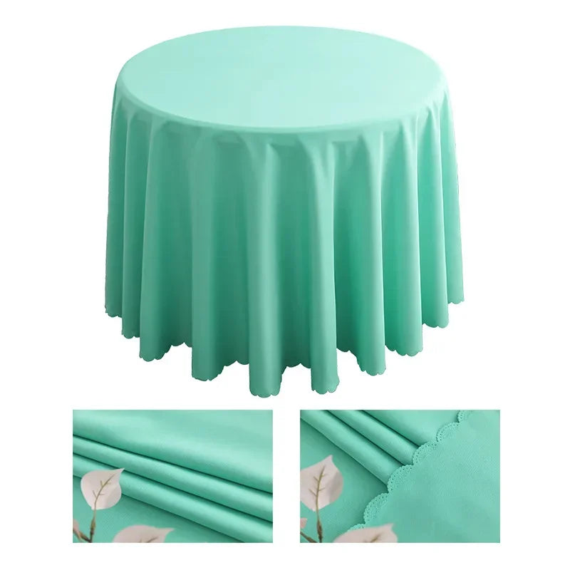 1pcs Polyester Round Tablecloth White/Black/Red/Blue/Gold Solid Table Cloth For Wedding Birthday Party Table Cover Home Decor