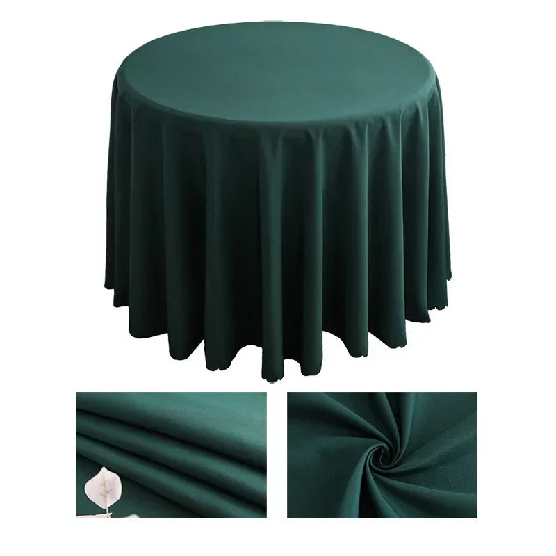 1pcs Polyester Round Tablecloth White/Black/Red/Blue/Gold Solid Table Cloth For Wedding Birthday Party Table Cover Home Decor