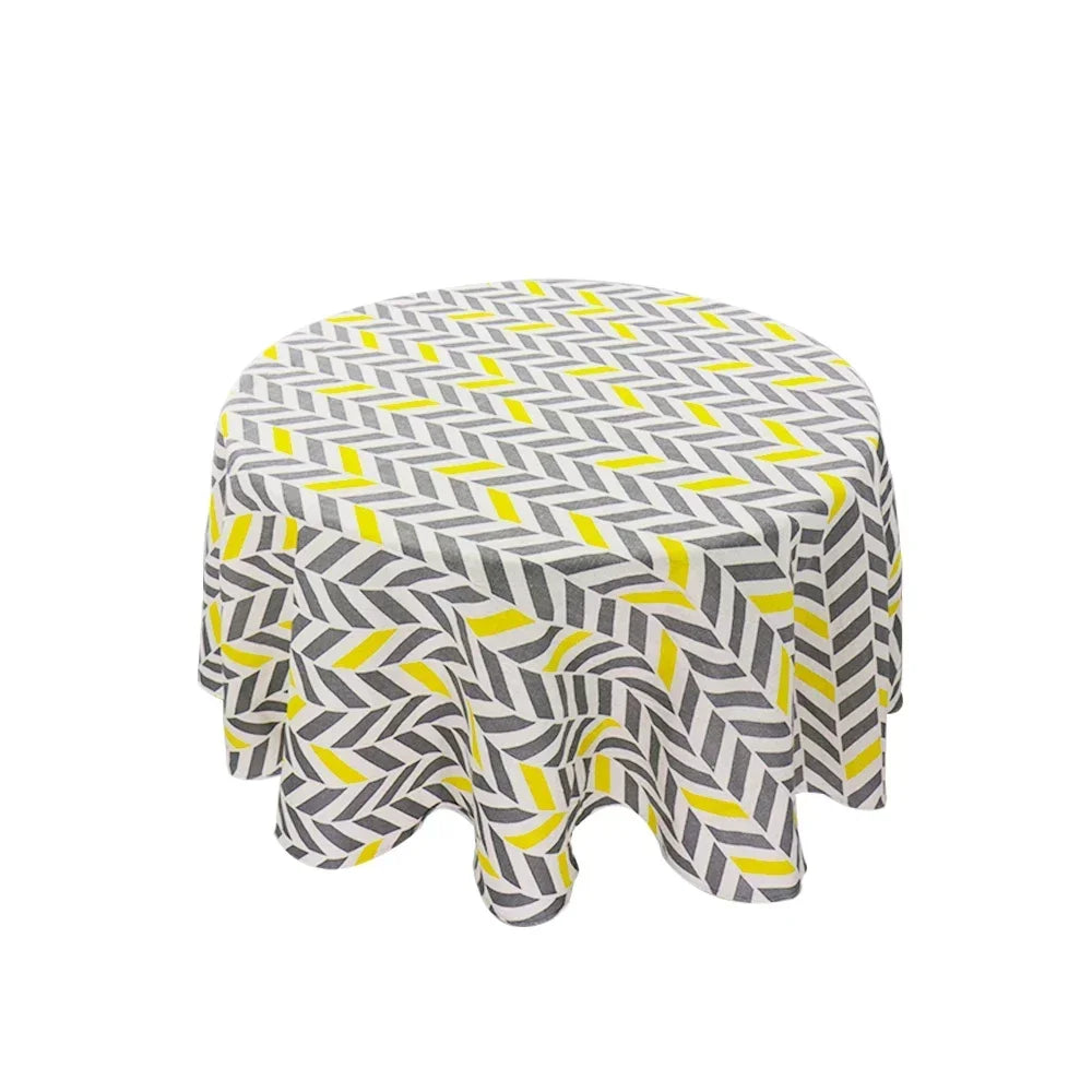 150cm Round Tablecloth Washable Cotton Table Cloth Stain Resistant ,Table Coverfor Dining, Indoor, Outdoor Party Picnic Dining