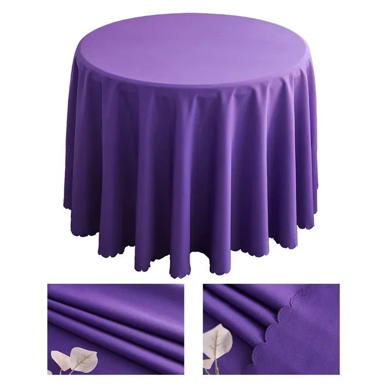 1pcs Polyester Round Tablecloth White/Black/Red/Blue/Gold Solid Table Cloth For Wedding Birthday Party Table Cover Home Decor