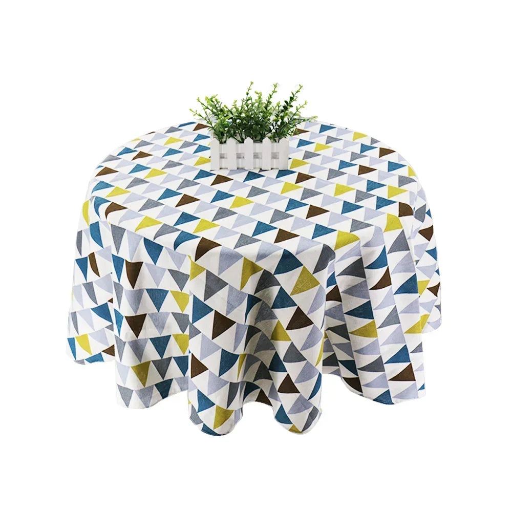 150cm Round Tablecloth Washable Cotton Table Cloth Stain Resistant  ,Table Coverfor Dining, Indoor, Outdoor Party Picnic Dining