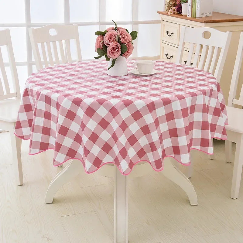 PVC Waterproof Table Cloth Round Tablecloth Nappe Table Cover Party Wedding Table Cloth for Home Kitchen Tablecloth Mantel