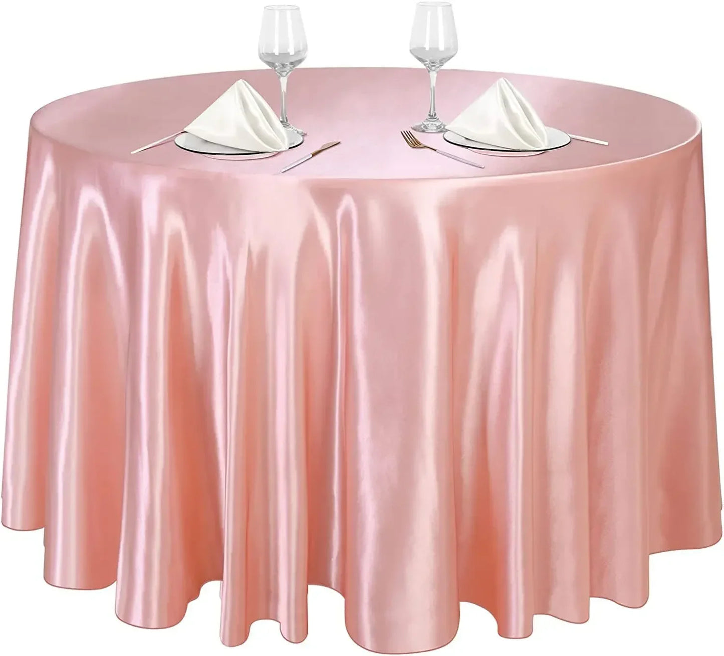 White Round Tablecloth Stain Wrinkle Resistant Table Cover for Wedding Banquet Table Decor Dining Table Buffet Parties Camping