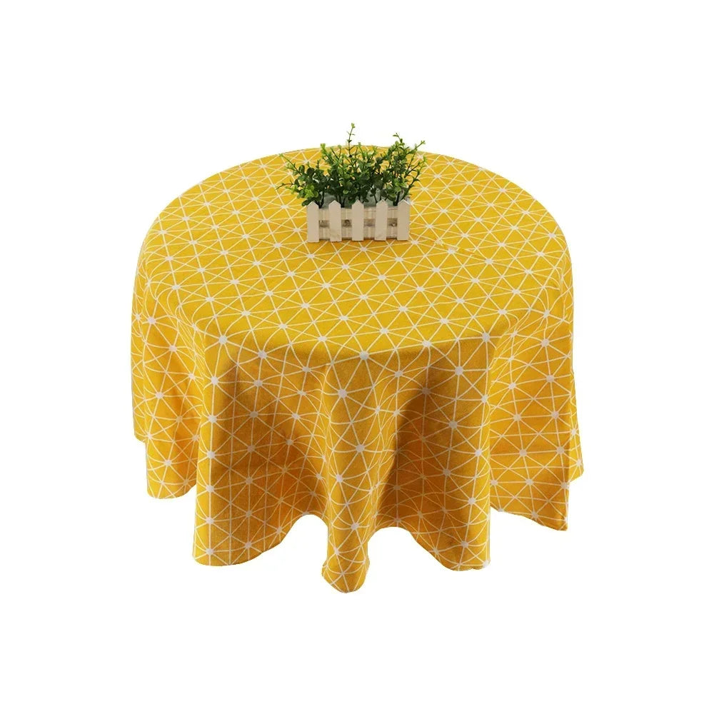 150cm Round Tablecloth Washable Cotton Table Cloth Stain Resistant  ,Table Coverfor Dining, Indoor, Outdoor Party Picnic Dining