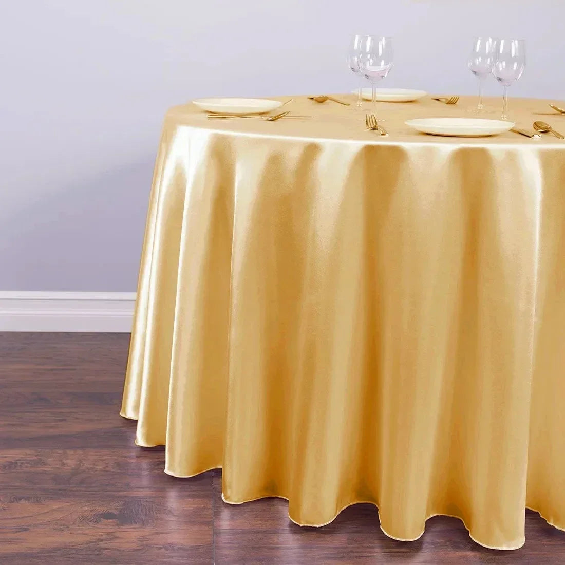 White Round Tablecloth Stain Wrinkle Resistant Table Cover for Wedding Banquet Table Decor Dining Table Buffet Parties Camping
