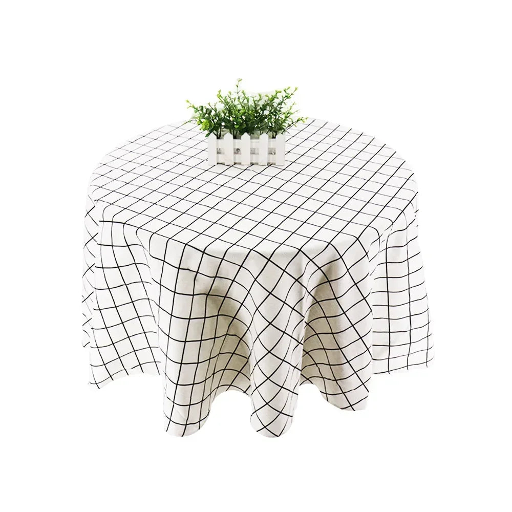 150cm Round Tablecloth Washable Cotton Table Cloth Stain Resistant  ,Table Coverfor Dining, Indoor, Outdoor Party Picnic Dining