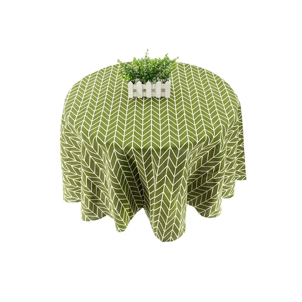 150cm Round Tablecloth Washable Cotton Table Cloth Stain Resistant  ,Table Coverfor Dining, Indoor, Outdoor Party Picnic Dining