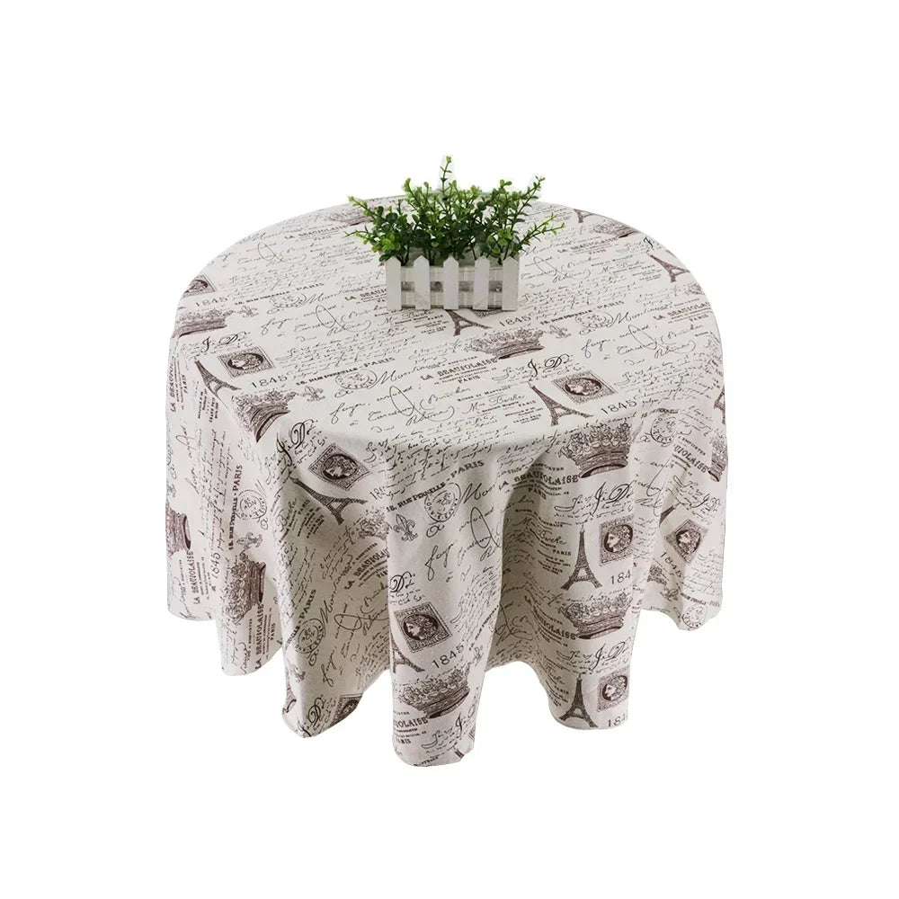 150cm Round Tablecloth Washable Cotton Table Cloth Stain Resistant  ,Table Coverfor Dining, Indoor, Outdoor Party Picnic Dining